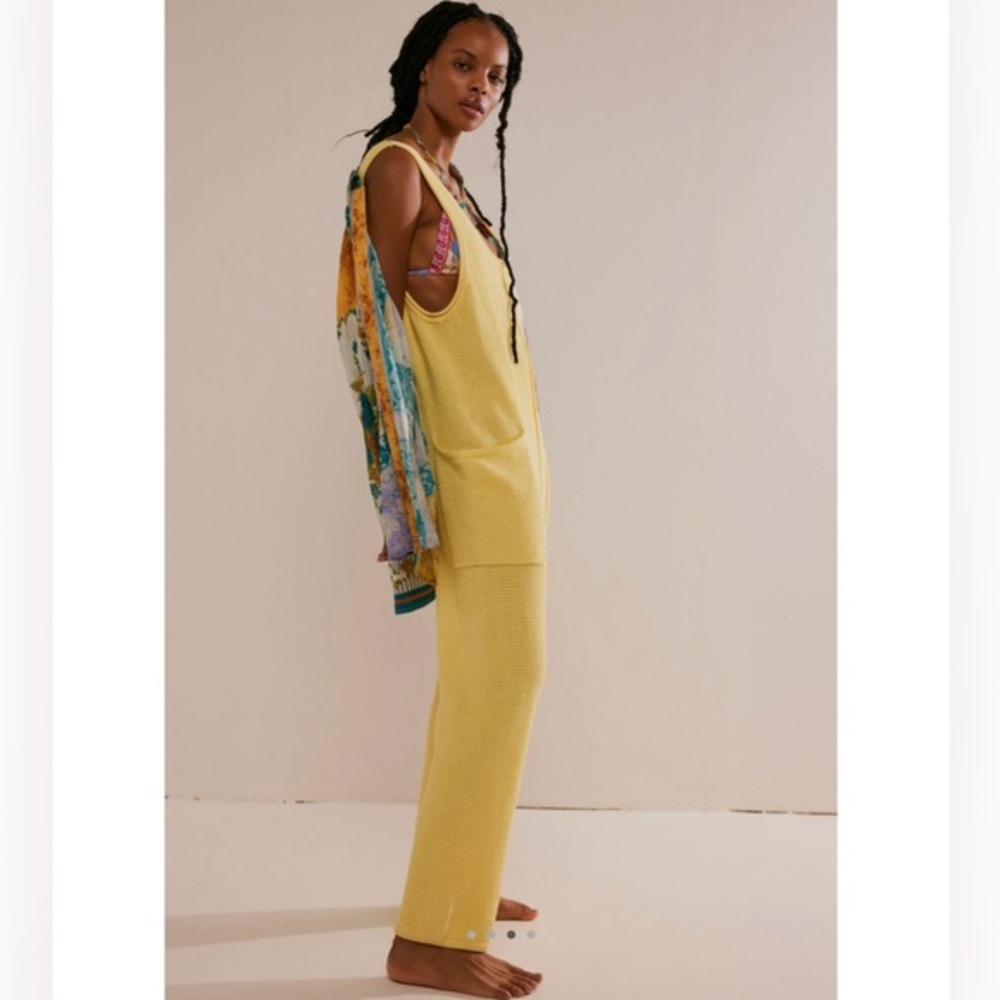 Free People Yellow Knit Jumpsuit